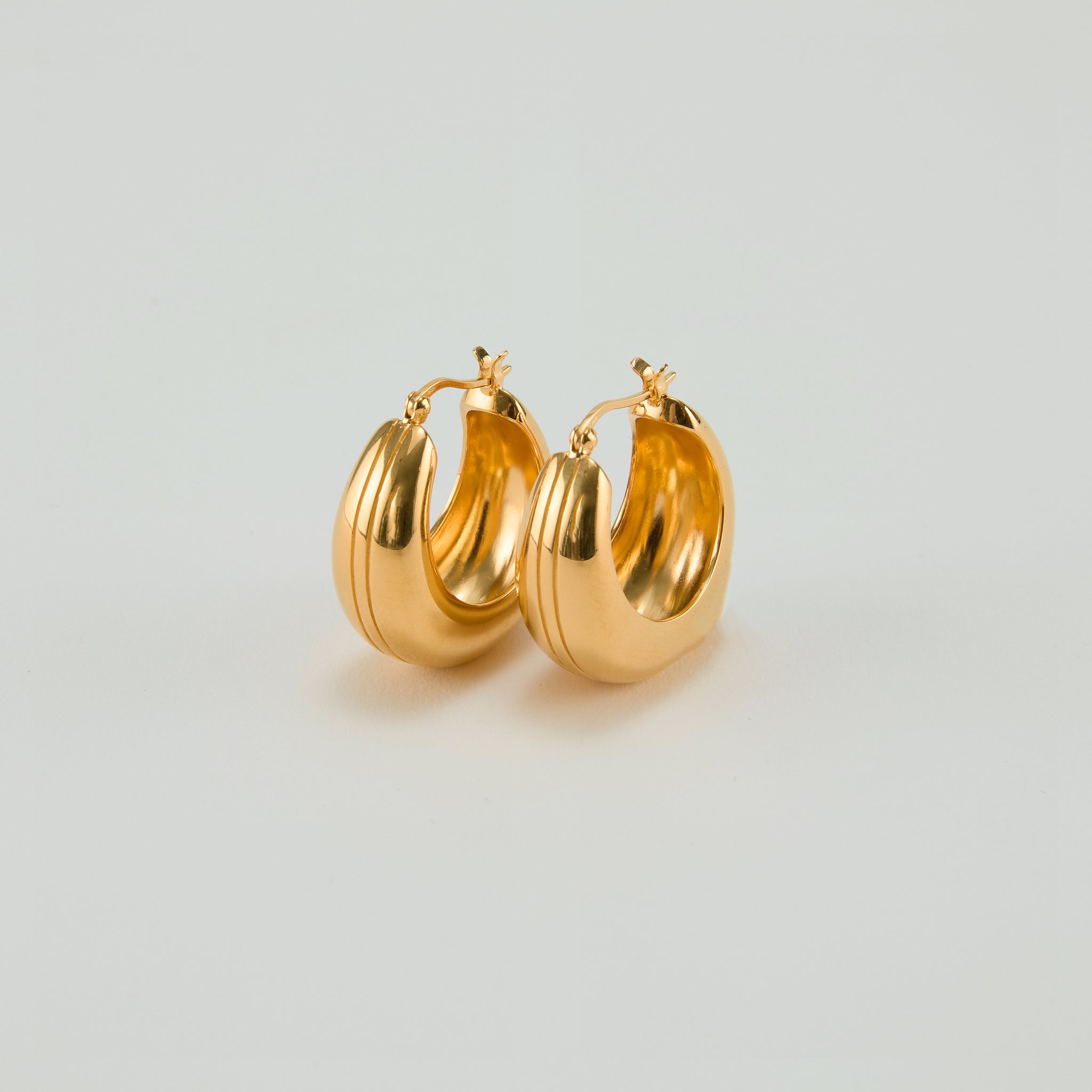 Striped Dome Hoop Earring