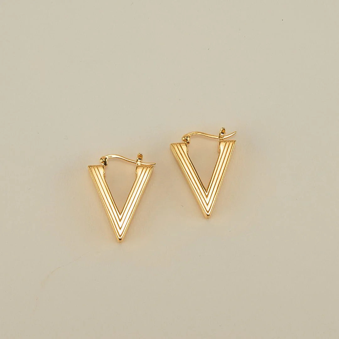 Boxy Triangle Hoop Earring