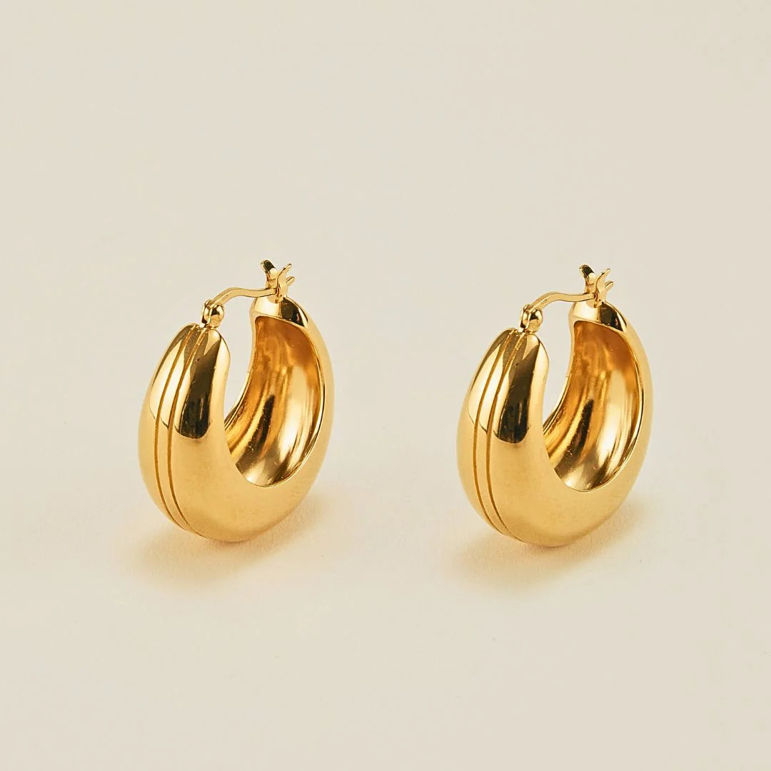 Striped Dome Hoop Earring