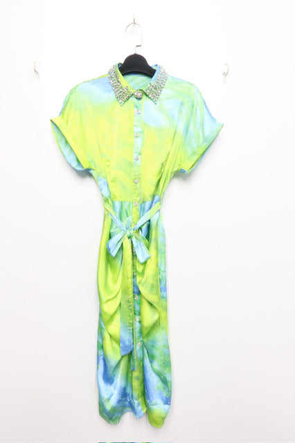 Tie Dye Rhinestone Bliss Dress-FINAL SALE